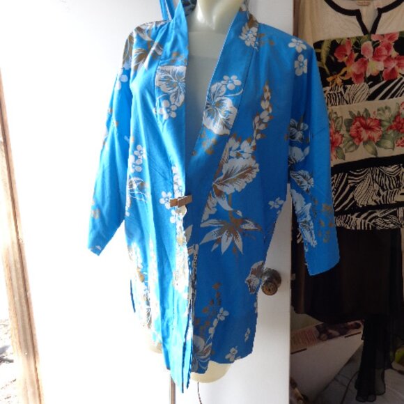 NOS Vtg Hawaiian 60s Paradise Hawaii Smocked Romper Robe Beach Summer Set As Is - Picture 3 of 16